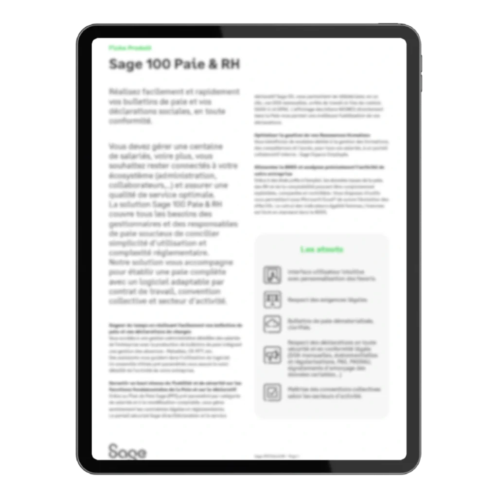 Brochure de Sage 100 Paie RH