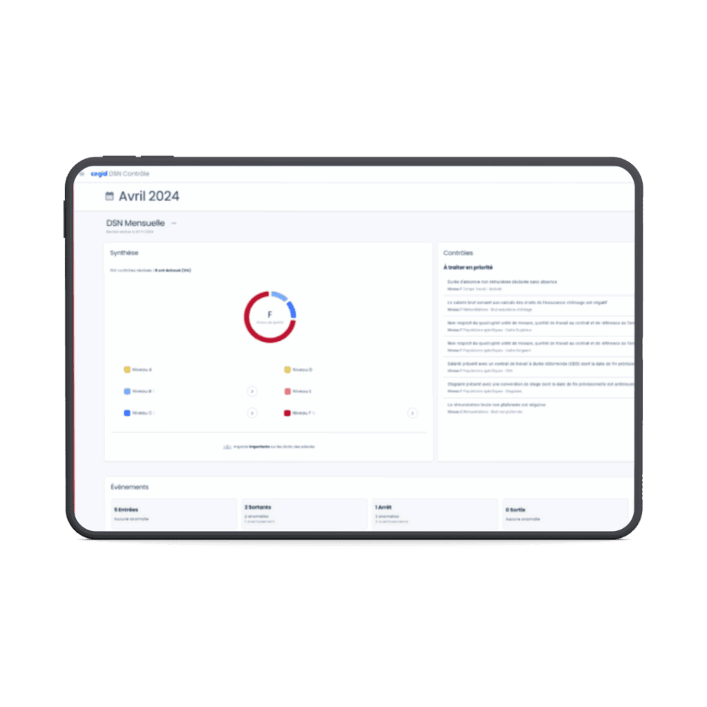 interface de la solution cegid dsn contrôle