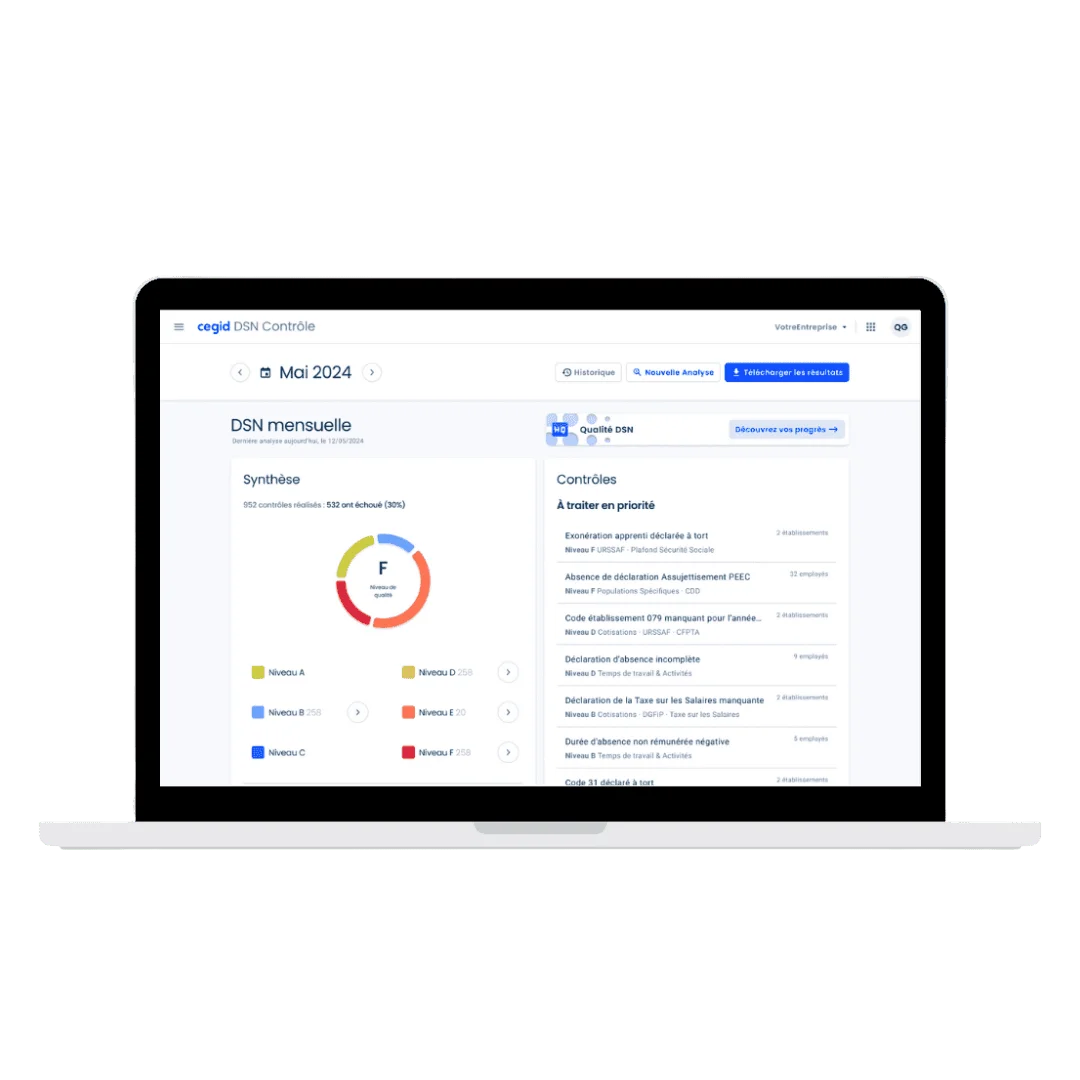 cegid dsn contrôle capture d'écran de l'interface de la solution cegid dsn contrôle